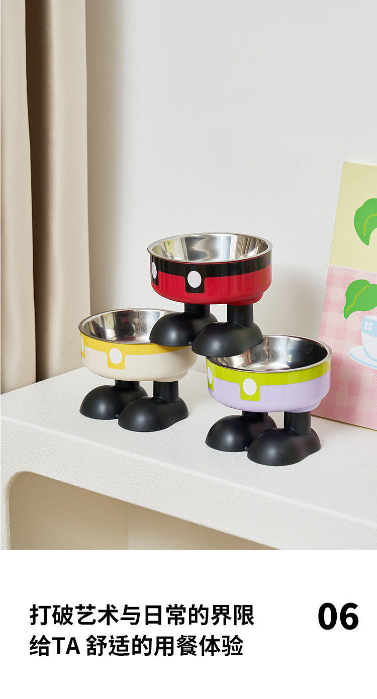 Stainless Steel Cat Bowl with Anti-Slip Base – Elevated Pet Food & Water Bowl