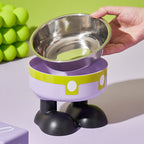 Stainless Steel Cat Bowl with Anti-Slip Base – Elevated Pet Food & Water Bowl