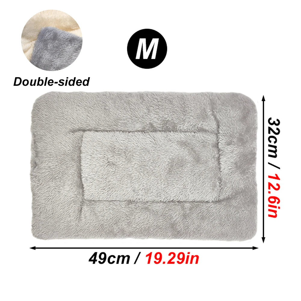 Reversible Plush Winter Pet Bed Mat for Small Animals | Soft Warm Sleeping Pad for Hamsters, Rabbits and Cats