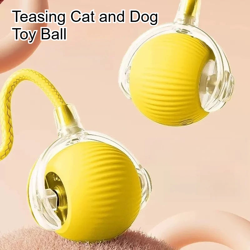 Interactive Dog and Cat Ball Toy with Rope – Durable Self Entertainment Jumping Pet Teaser Ball