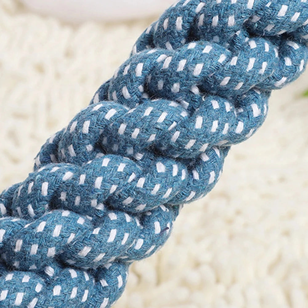 Double Ring Cotton Blend Dog Rope Toy – Durable Bite Resistant Tug and Teeth Cleaning Chew Toy for Medium and Large Dogs
