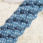 Double Ring Cotton Blend Dog Rope Toy – Durable Bite Resistant Tug and Teeth Cleaning Chew Toy for Medium and Large Dogs