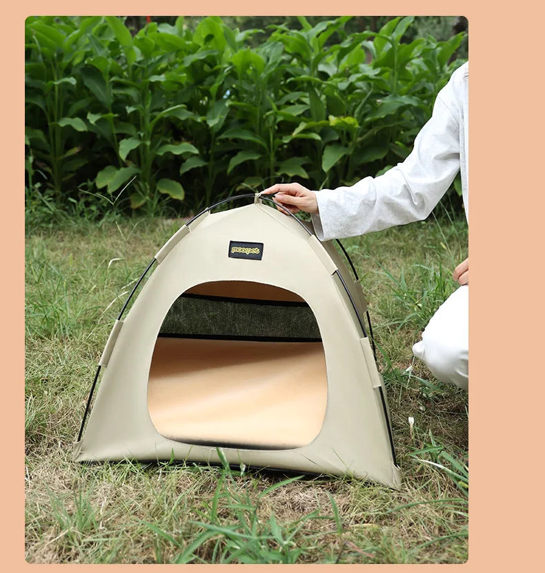 Tent Shape Cat Beds Removable Convenient Storage Pet Bed Portable Outdoor Travel Sunshade Cat and Dog Tent Pet Essentials