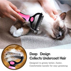 All-in-One Pet Deshedding Brush | Dog & Cat Grooming Tool for Hair Removal & Dematting