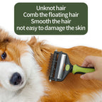 3-in-1 Pet Deshedding Brush | Dog & Cat Hair Remover, Knot Cutter & Grooming Comb