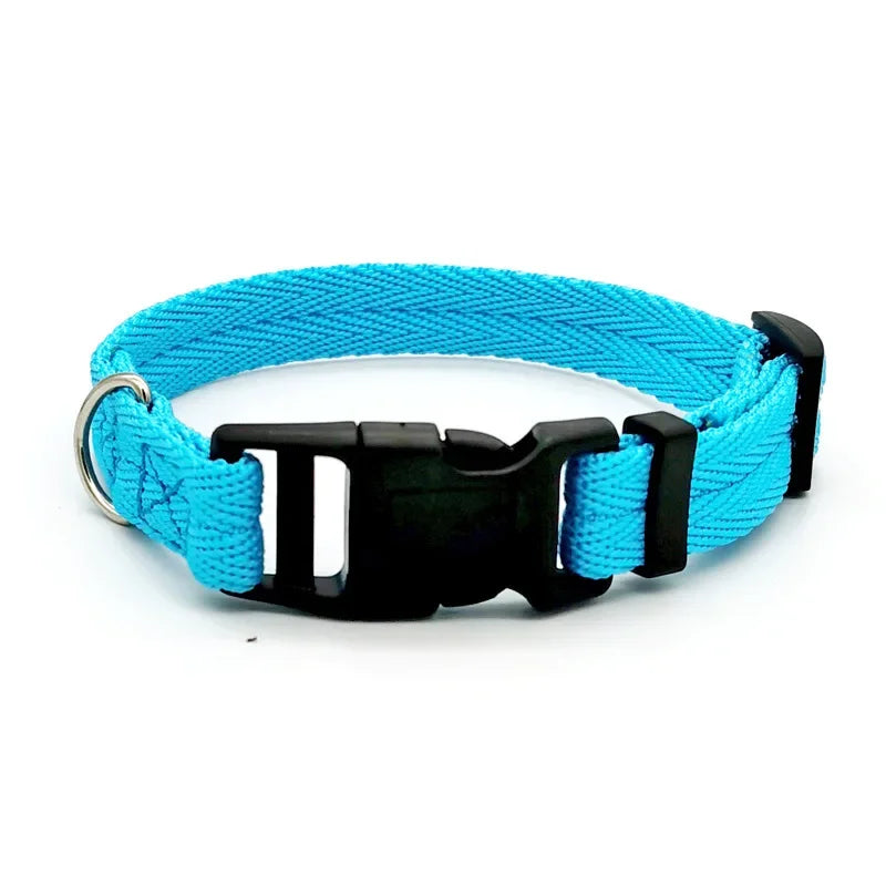 Solid Color Dog Collar for Small and Medium Dogs | Quick Release Adjustable Puppy Training Collar for Teddy Bichon Cats