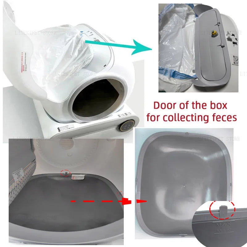 LITEKIPET Automatic Cat Litter Box Replacement Accessories – Litter Filter Bin Bottom Capsule Door and Anti-Backflow Parts
