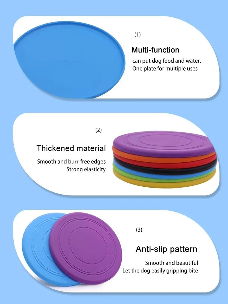 Durable Dog Frisbee Toy – Soft TPR Flying Disc for Fetch, Training, Outdoor Play & Water Games