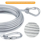 Double-Headed Dog Tie Out Cable Leash – Heavy Duty Steel Wire Outdoor Training Traction Rope