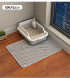Waterproof Double Layer Cat Litter Mat – Honeycomb EVA Litter Trapping Mat, Non-Slip Washable Pet Toilet Floor Protector