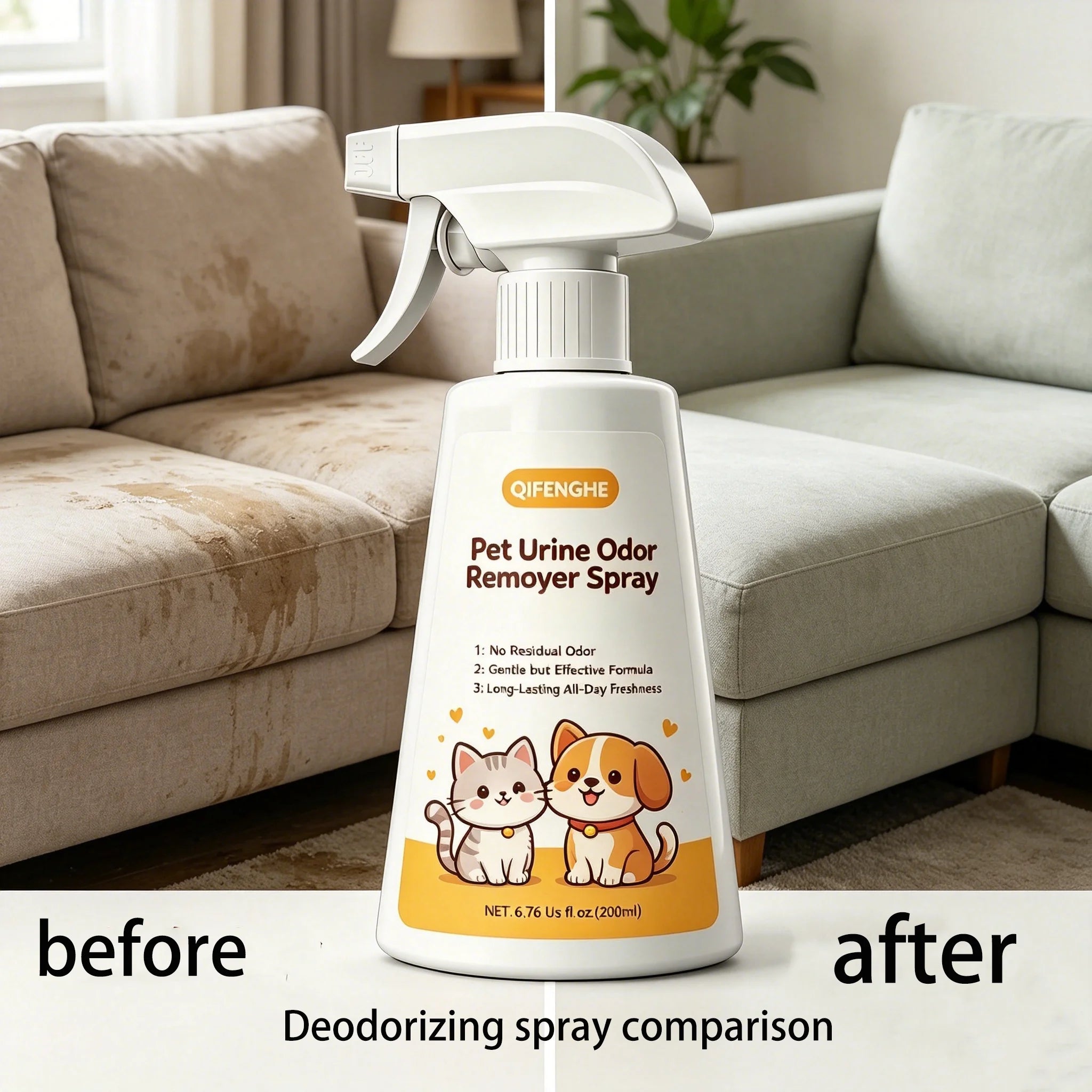 Pet Urine Odor Remover Spray – Home Odor Neutralizer & Freshness Spray for Dogs, Cats, Carpets & Furniture