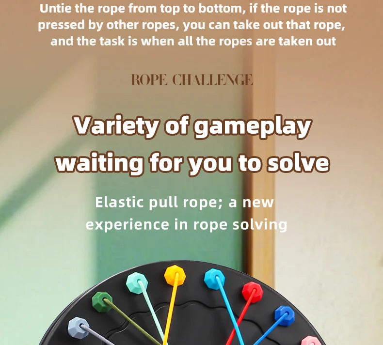 Rope Breaking Challenge Puzzle Toy – Logic Training Knot Untangle Game for Kids and Family Brain Development Toy