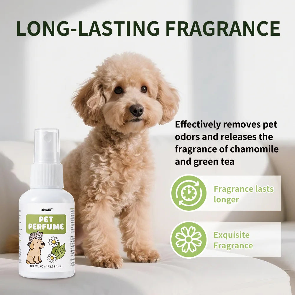 Pet Perfume Spray for Dogs and Cats | Plant-Based Long Lasting Deodorizing Floral Fruit Fragrance