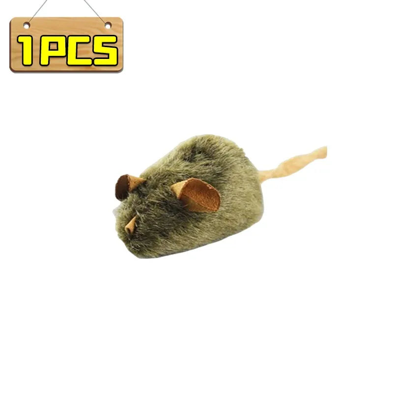 Interactive Mouse Plush Cat Toy – Squeaky Bite-Resistant Kitten Chew Toy