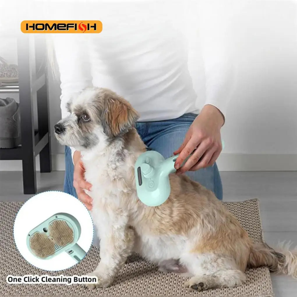 Steam Spray Dog Grooming Brush | Electric Pet Steam Comb for Dogs & Cats