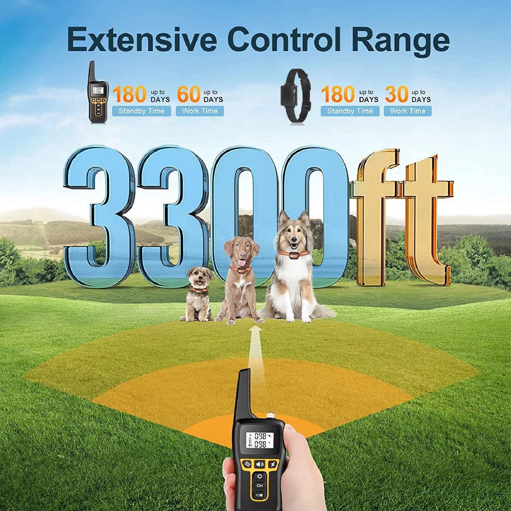 1000M Waterproof Dog Training Collar with Remote – Rechargeable Anti Bark Shock Collar for Dogs