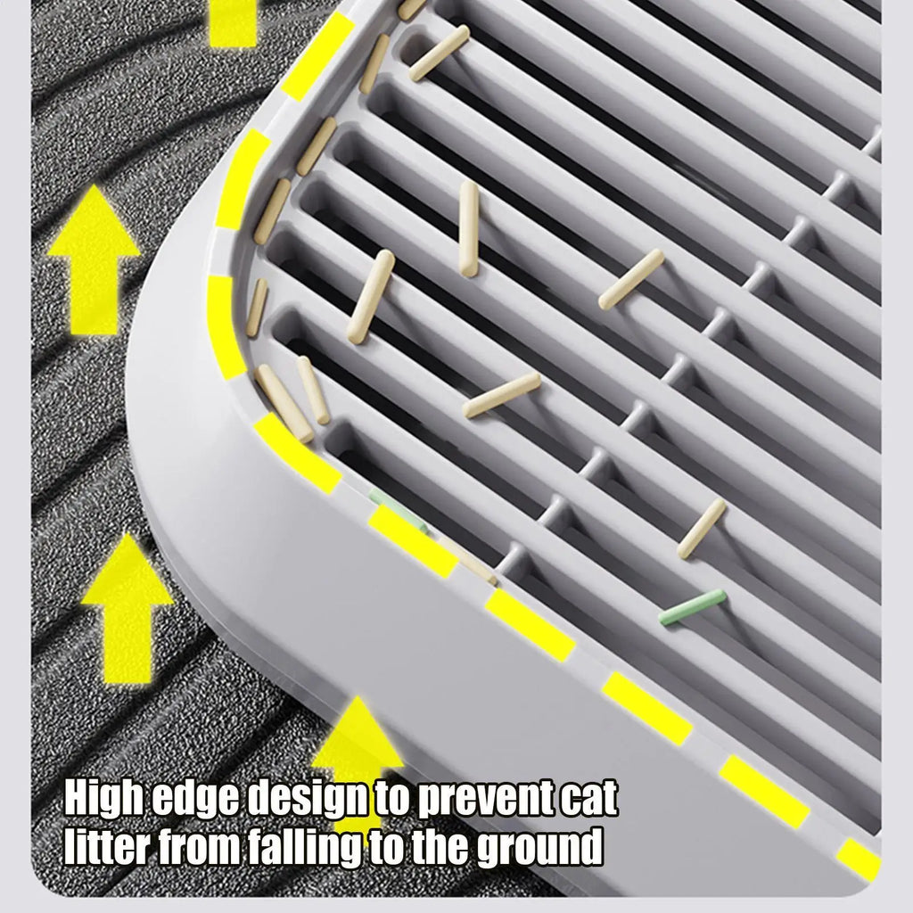 Cat Litter Box Step and Litter Catcher Ramp – Anti-Tracking Non-Slip Litter Mat with Filter Function for Easy Cleaning