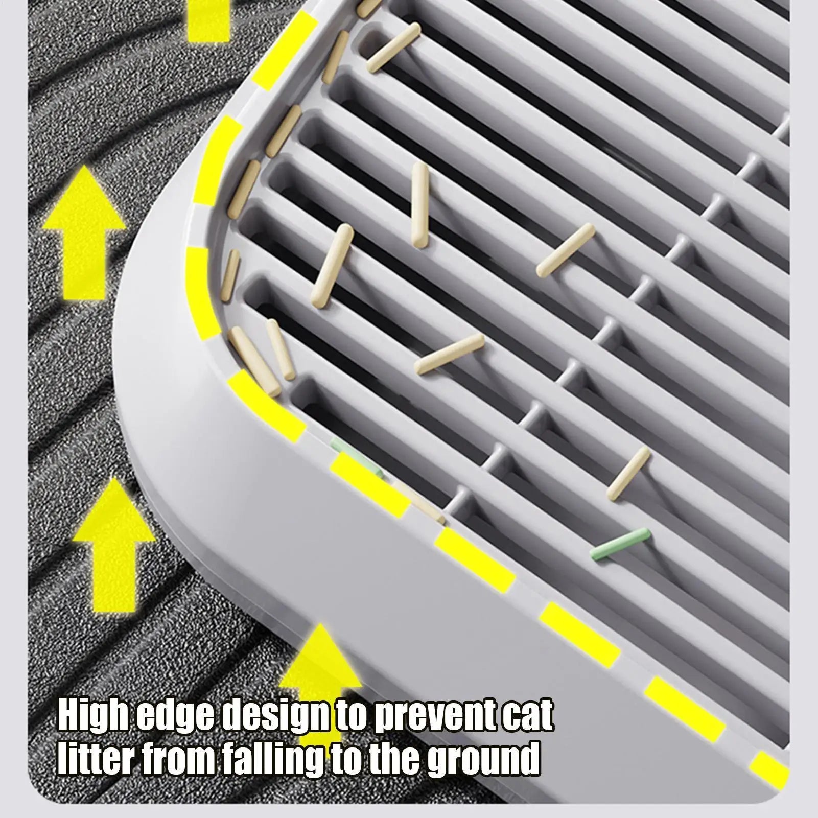 Cat Litter Box Step and Litter Catcher Ramp – Anti-Tracking Non-Slip Litter Mat with Filter Function for Easy Cleaning