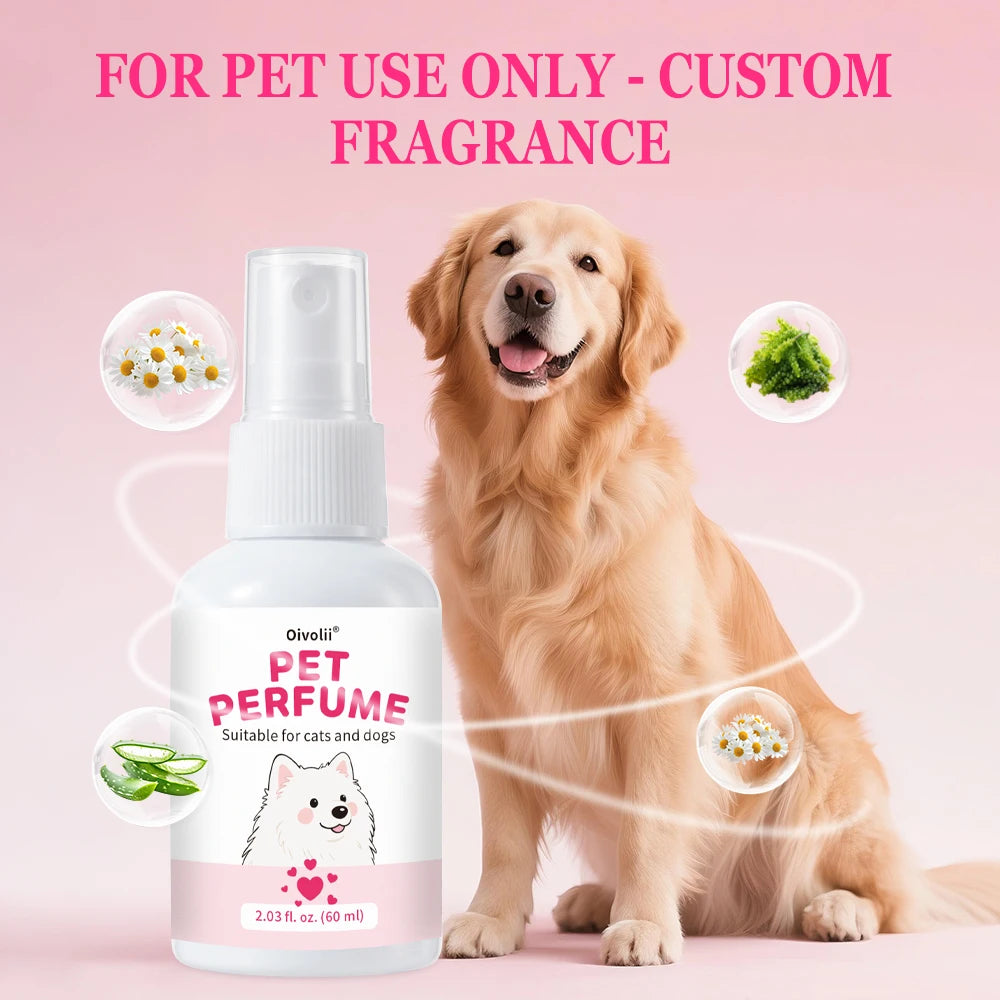 Pet Perfume Spray for Dogs and Cats | Plant-Based Long Lasting Deodorizing Floral Fruit Fragrance