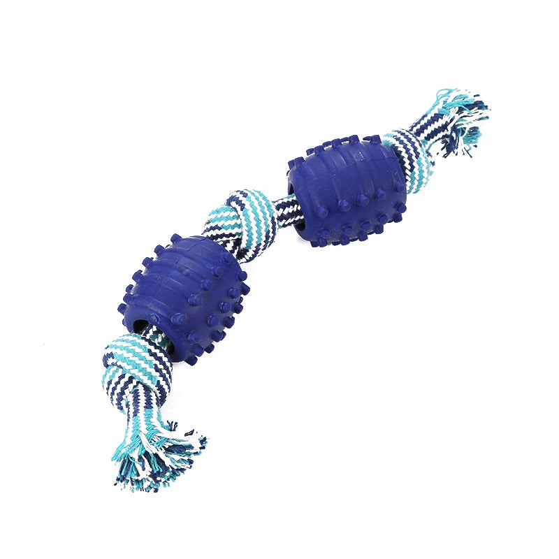 Double Knot Rope Ball Dog Toy – Cotton Chew Toy for Teeth Cleaning, Tug Play & Dental Care