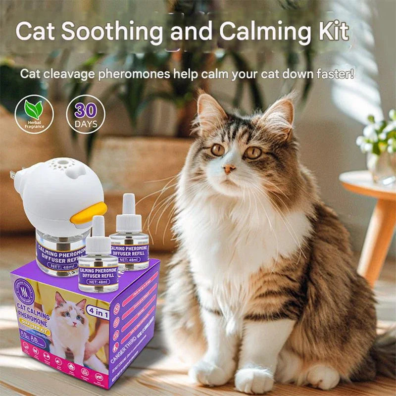 4-in-1 Pet Pheromone Diffuser for Cats andDogs | Electric Stress Relief & Calming Odorless Diffusion Set