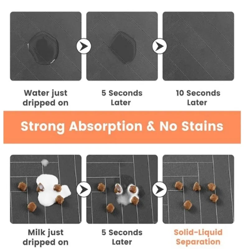 VIKAMA Diatomite Pet Food Mat – Non-Slip Water Absorbent Dog & Cat Feeding Mat