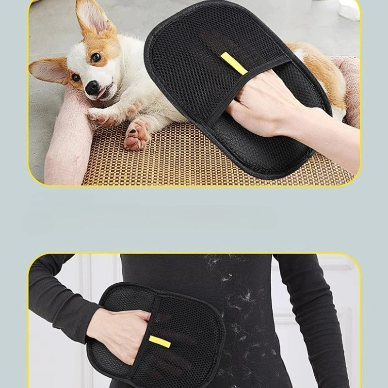 Pet Hair Remover Gloves – Washable Grooming & De-Shedding Mitt for Cats & Dogs (15×20cm)
