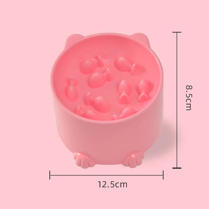 Cat Slow Feeder Bowl – Anti-Choking Neck Protection Feeding Dish for Cats & Small Dogs
