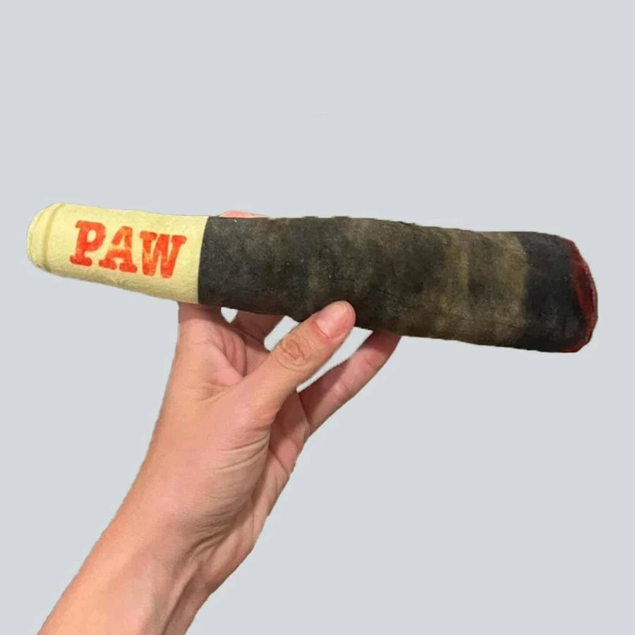 Funny Cigar Plush Dog Toy – Interactive Squeaky Chew Toy for Dogs