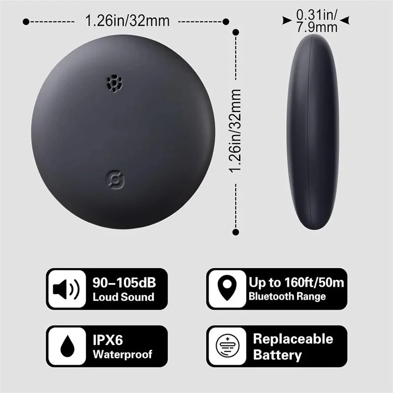 Smart GPS Locator Tag – Pet, Kids, Wallet and Luggage Tracker (Apple Find My Compatible)