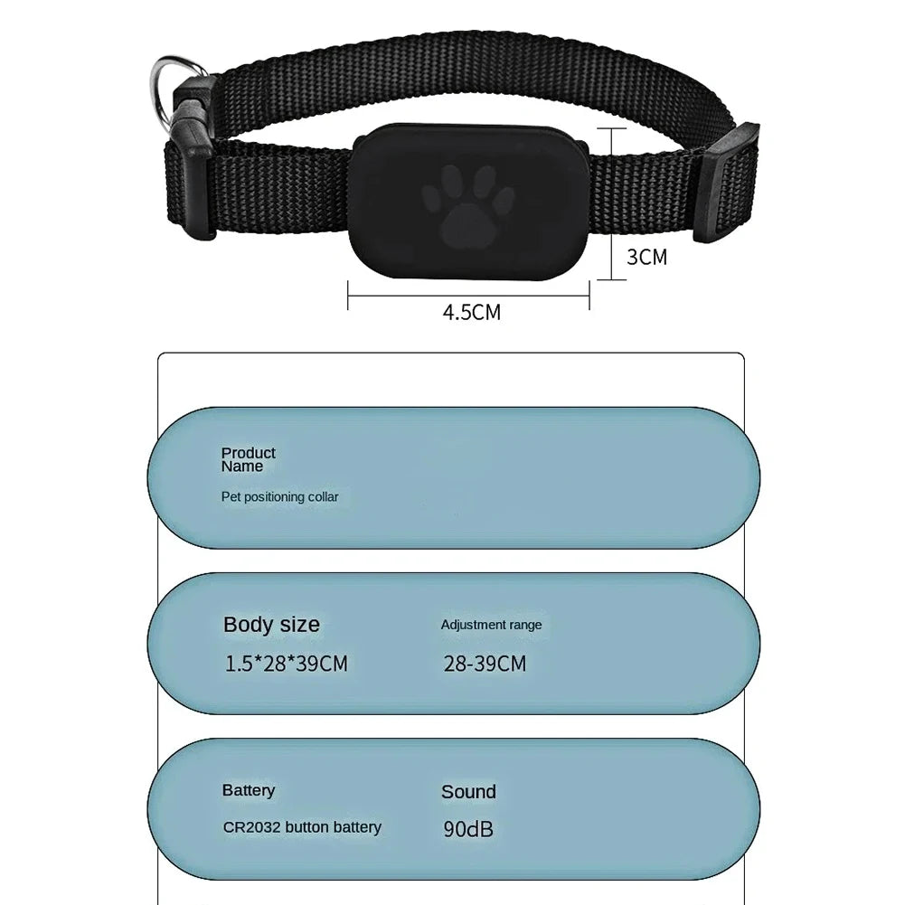 Smart Pet GPS Tracker Collar for Dogs & Cats | FindMy App Compatible Anti-Lost Locator for iOS & Android