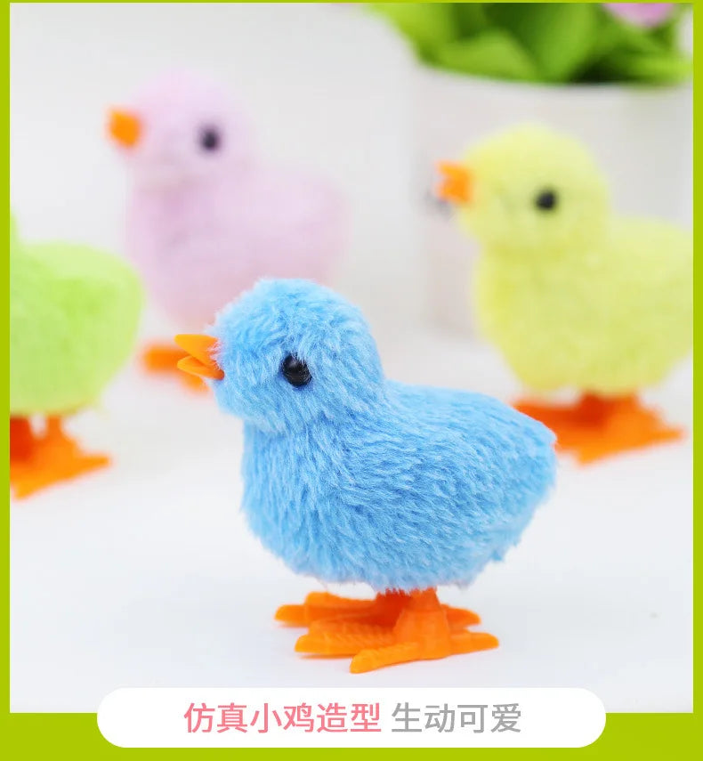 Wind Up Chicken Cat Toy Interactive Jumping Walking Plush Toy for Cats