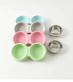 Double Stainless Steel Pet Bowls with Non-Slip Base (Food & Water)