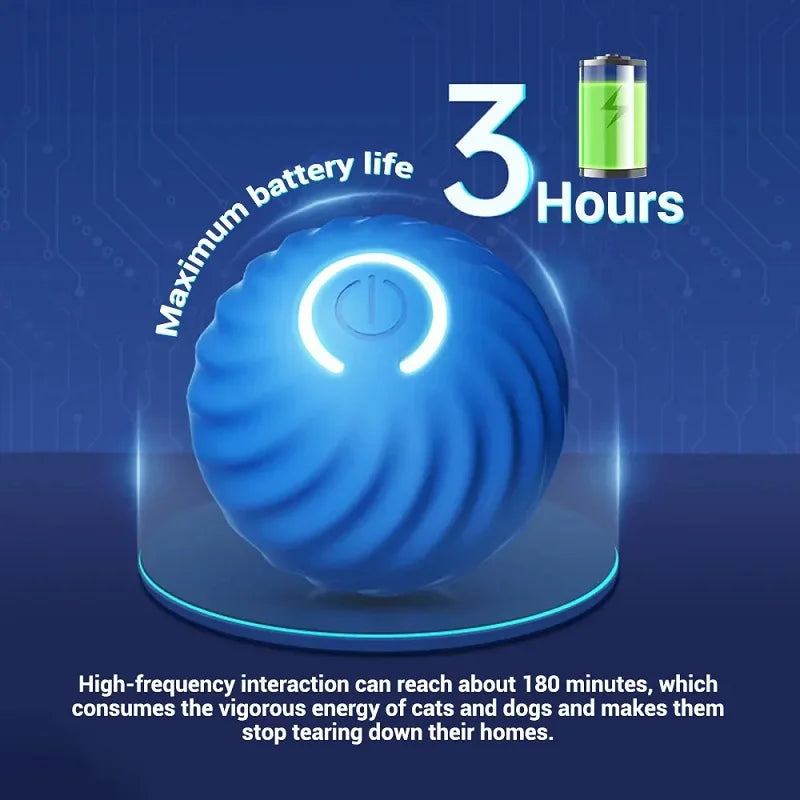 Automatic Moving Dog Ball Toy – USB Rechargeable Interactive Rolling & Bouncing Ball for Puppies and Dogs