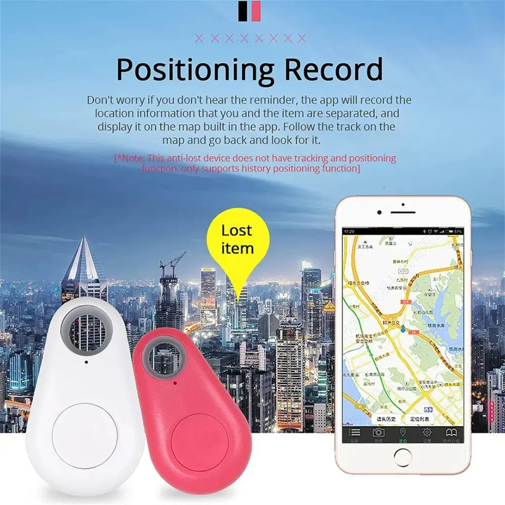 GPS Tracker Mini Smart Anti-Lost Bluetooth Finder for Pets Kids Bags Keys Wallet | Wireless Locator and Selfie Remote