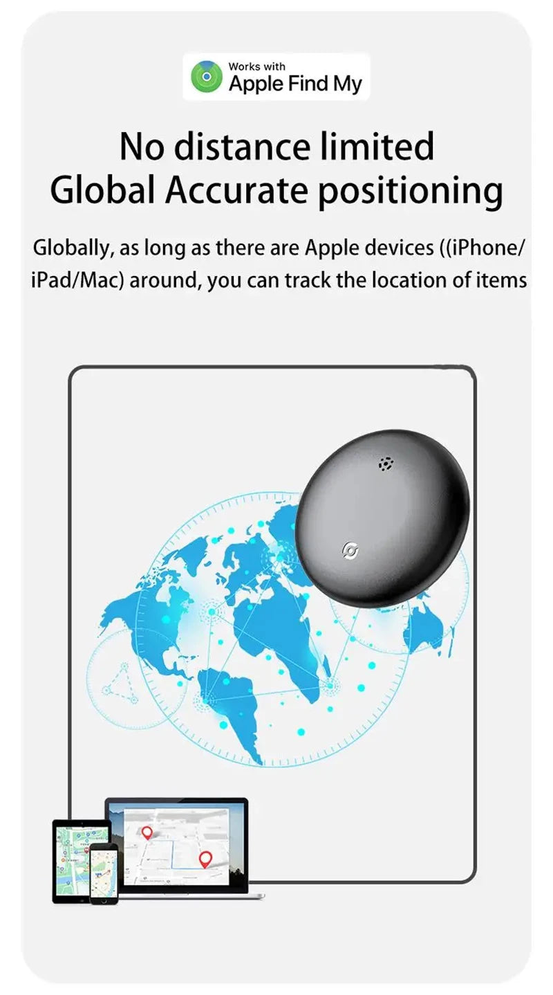 Smart GPS Locator Tag – Pet, Kids, Wallet and Luggage Tracker (Apple Find My Compatible)