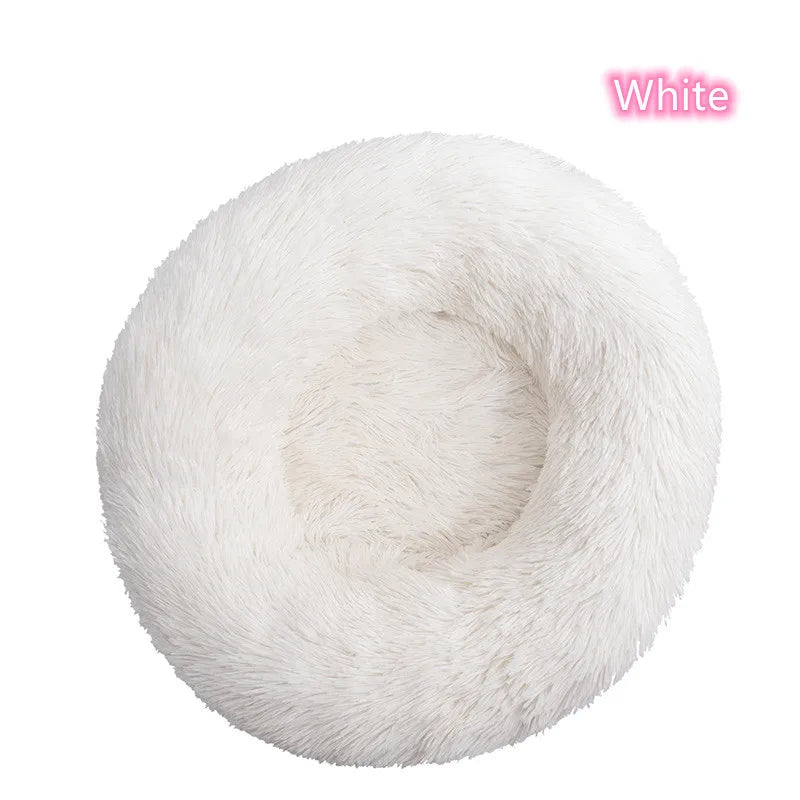 Super Soft Plush Cat Bed – Washable Donut Pet Bed for Cats and Small Dogs