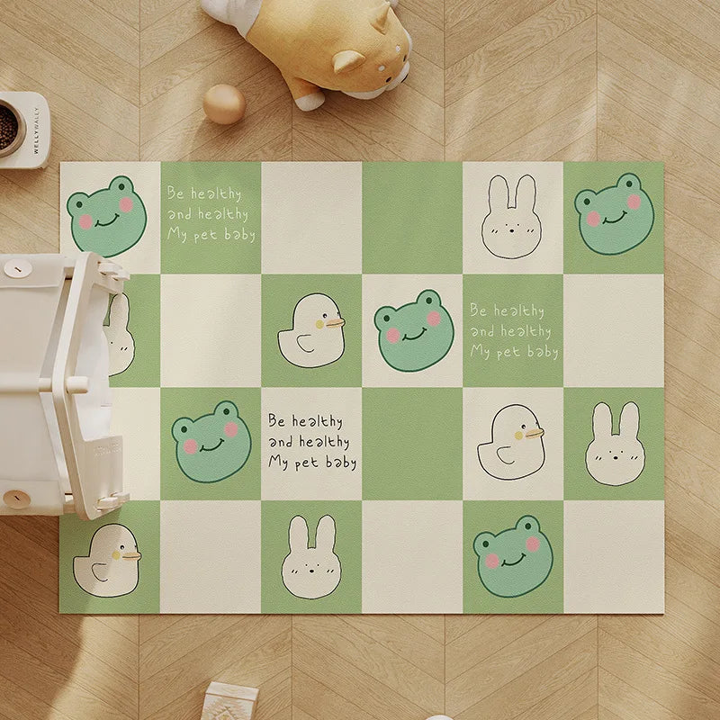 Pet Floor Mats Cute Cartoon PVC Carpet Waterproof Urine-proof Dog House Mats Anti-cat Scratching Rug Easy To Care for Floor Mat