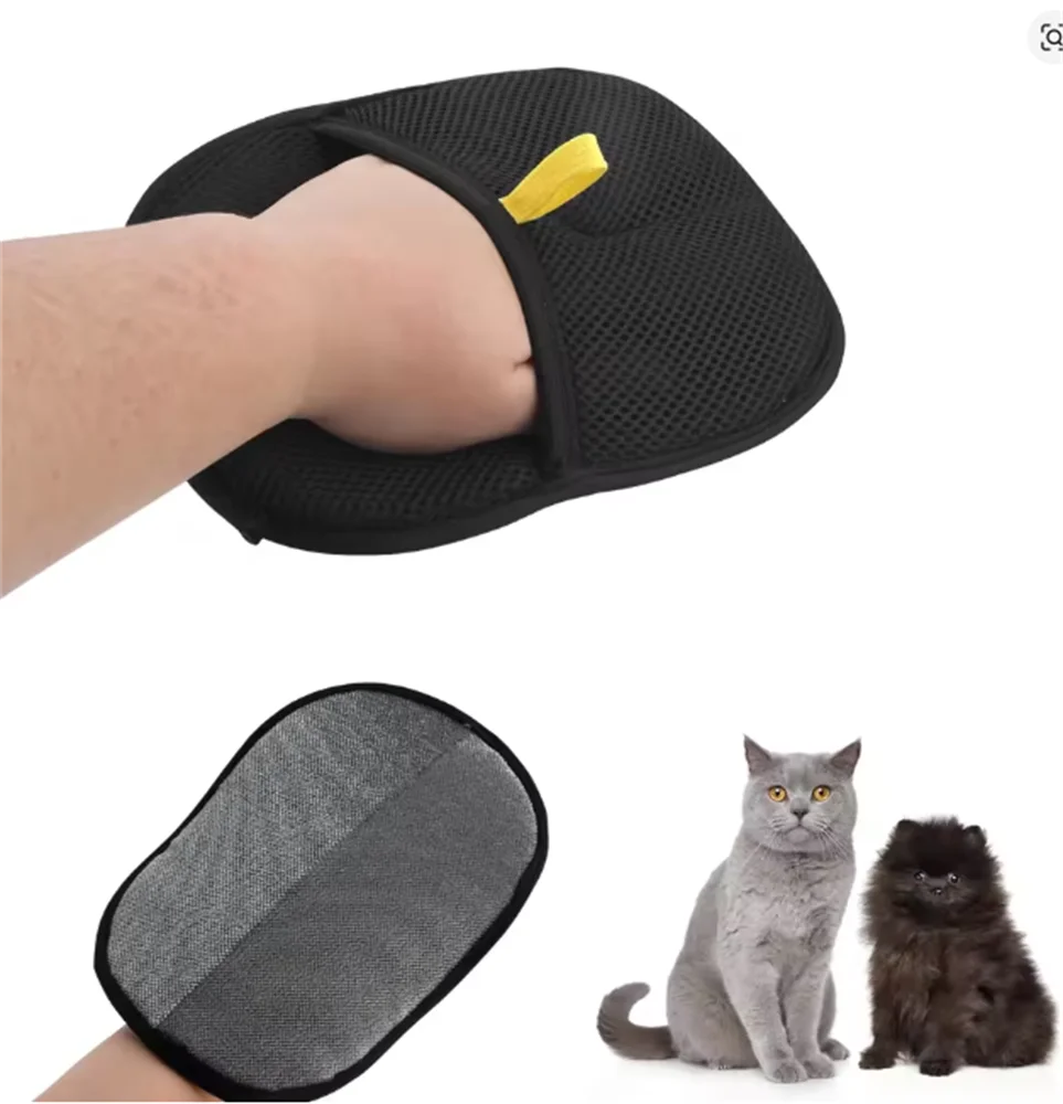 Reusable Pet Hair Removal Gloves – Double-Sided Grooming Mitt for Cats & Dogs