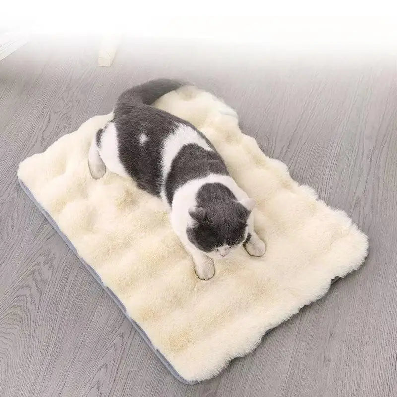 Ultra Soft Faux Fur Pet Blanket Mat for Dogs and Cats | Warm Winter Sleeping Bed Sofa Cushion