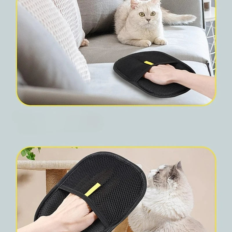 Portable Pet Hair Remover Gloves – Washable Cat Hair Cleaning Mitt for Clothes, Sofa & Carpet