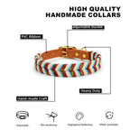 Handmade Fashion Dog Collar for Small Medium and Large Dogs – Colorful Reflective Pet Neck Collar