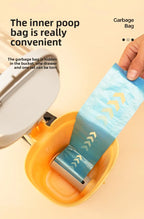 Cat Litter Scoop with Built-In Waste Bin and Refill Bag Holder – Stainless Steel Self-Cleaning Cat Litter Shovel