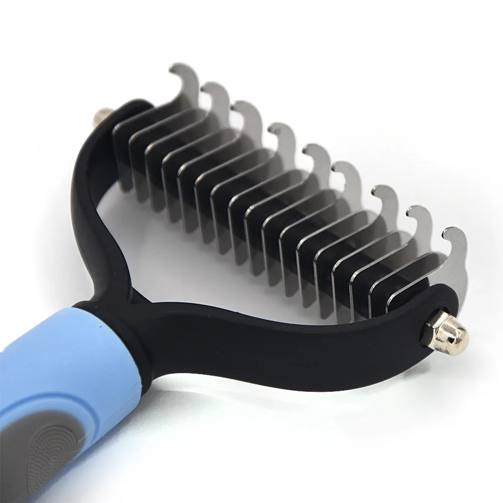 Professional Pet Deshedding Brush | Stainless Steel Dog & Cat Hair Remover Comb