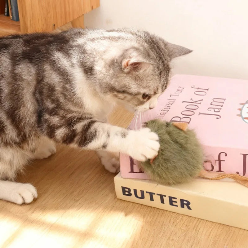 Interactive Mouse Plush Cat Toy – Squeaky Bite-Resistant Kitten Chew Toy