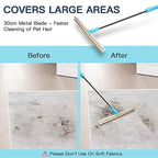 Pet Hair Remover Set – 3-in-1 Carpet Rake Tool with Telescopic Handle for Dog & Cat Fur Cleaning