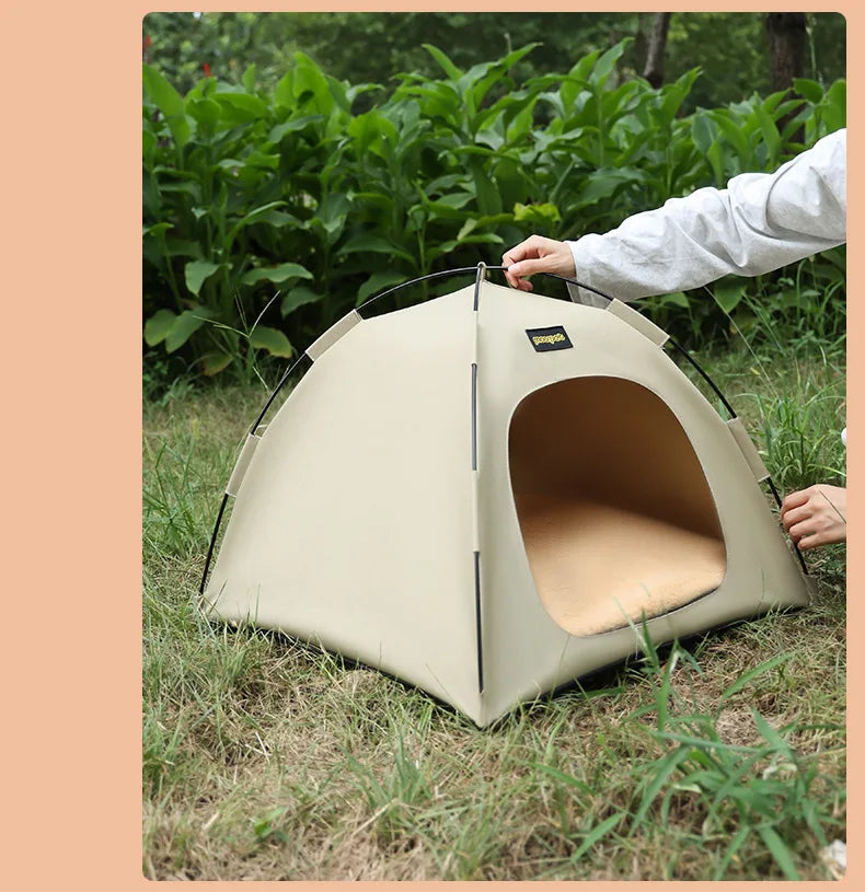 Tent Shape Cat Beds Removable Convenient Storage Pet Bed Portable Outdoor Travel Sunshade Cat and Dog Tent Pet Essentials
