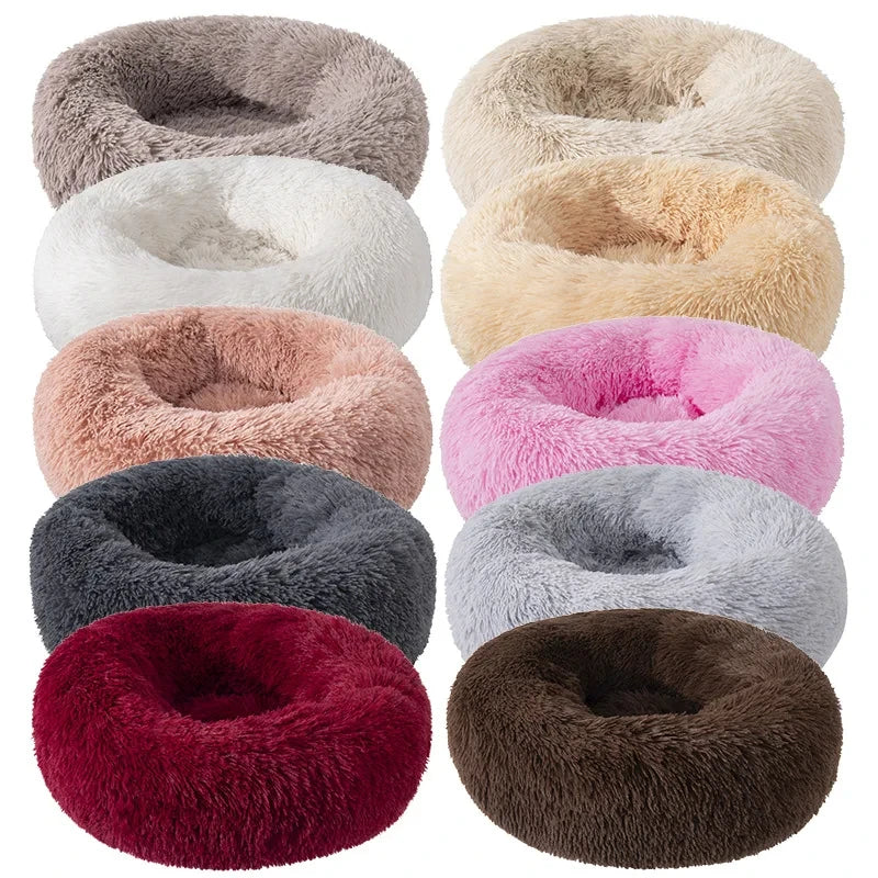 Super Soft Plush Cat Bed – Washable Donut Pet Bed for Cats and Small Dogs