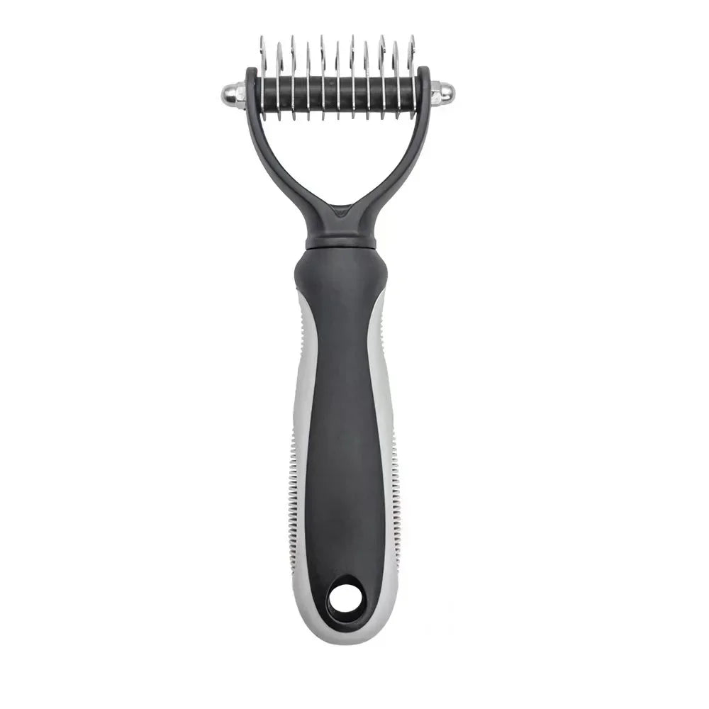 Professional Pet Deshedding Brush | Stainless Steel Dog & Cat Hair Remover Comb