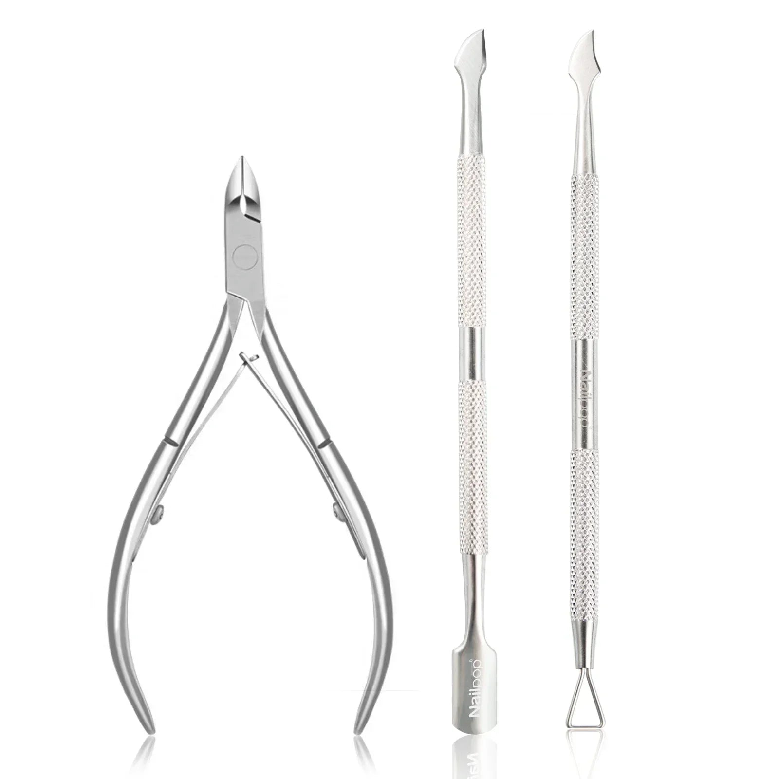 Nailpop Stainless Steel Cuticle Pusher Tool – Professional Nail Cleaner for Manicure & Pedicure, Nail Care & Dead Skin Remover Kit (NT-001-C)